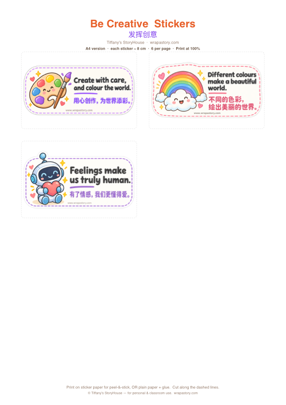 Be Creative — sticker sheet preview
